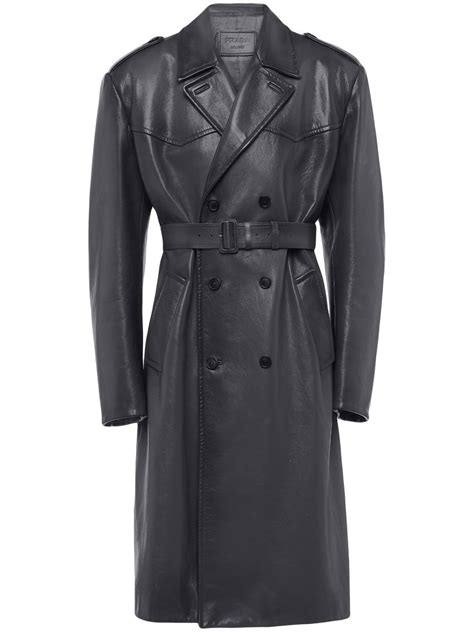 prada womens trench coat|Navy Double.